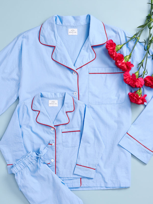 J.Crew: Long-sleeve Cotton Poplin Pajama Set In Red Stripe For Women